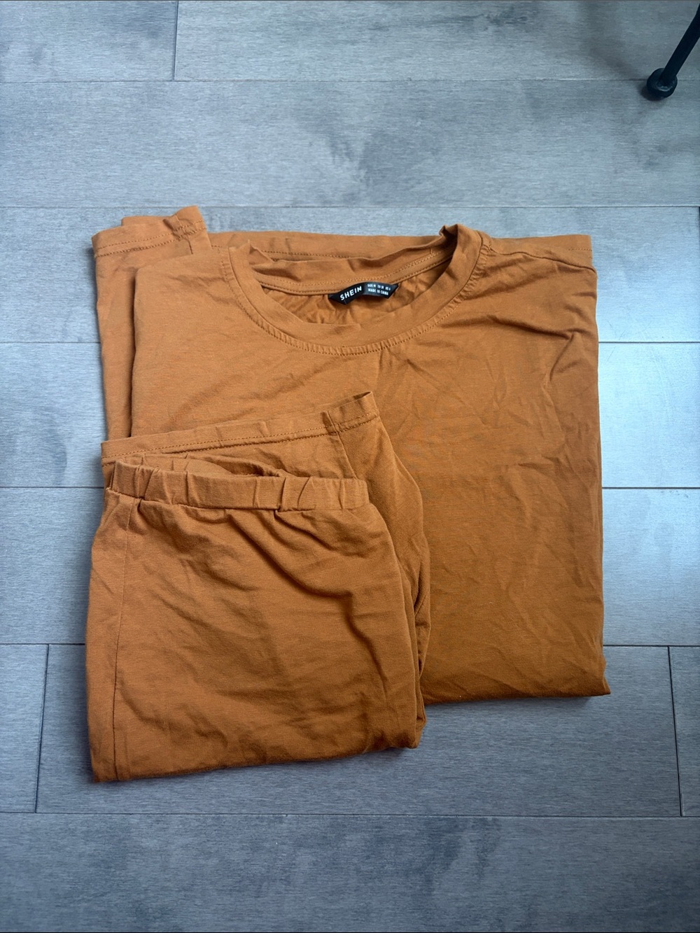 SHEIN Brown Crewneck Loungewear Set